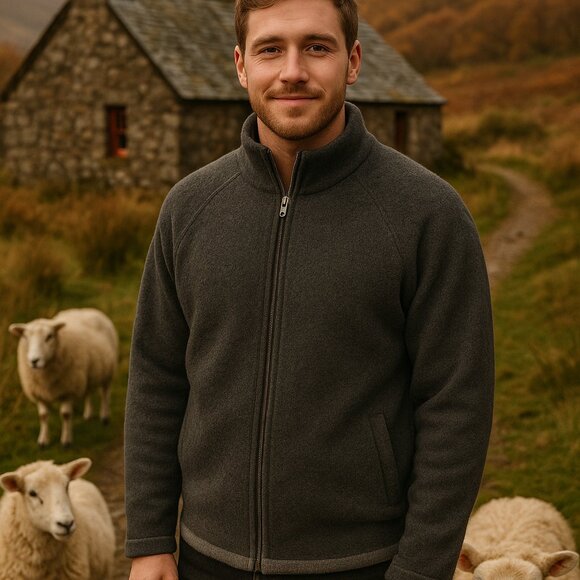 Lochaven of Scotland 100% Lambswool Zip Jacket XL | Made in Scotland - Picture 1 of 10